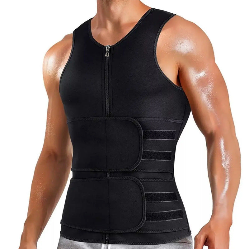 Men's Double Belt Workout Shaper Vest