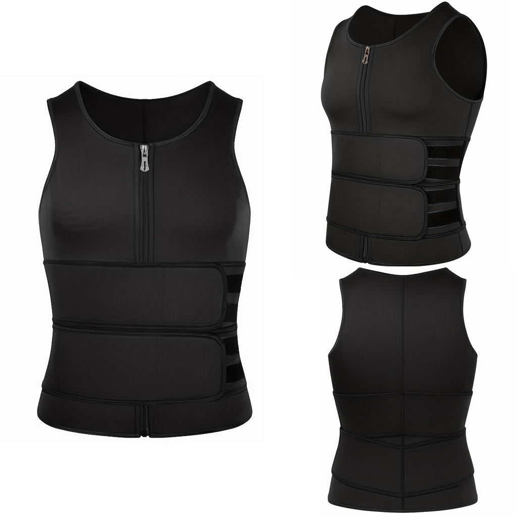 Men's Double Belt Workout Shaper Vest