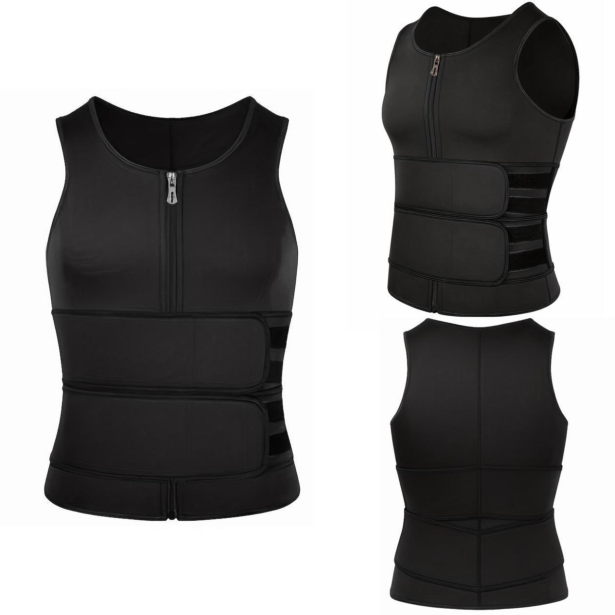 Men's Double Belt Workout Shaper Vest