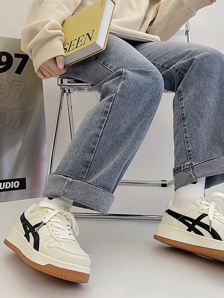 High-top sneakers with thick soles