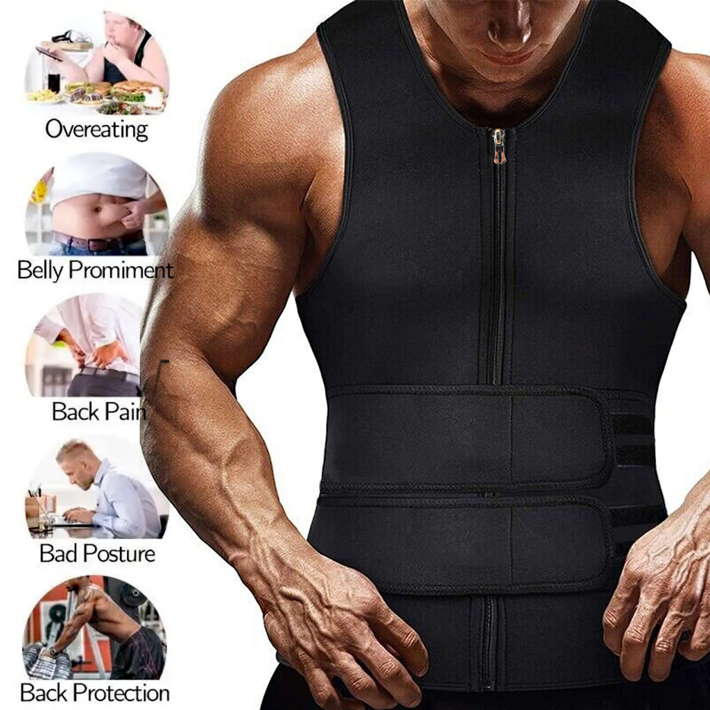 Men's Double Belt Workout Shaper Vest