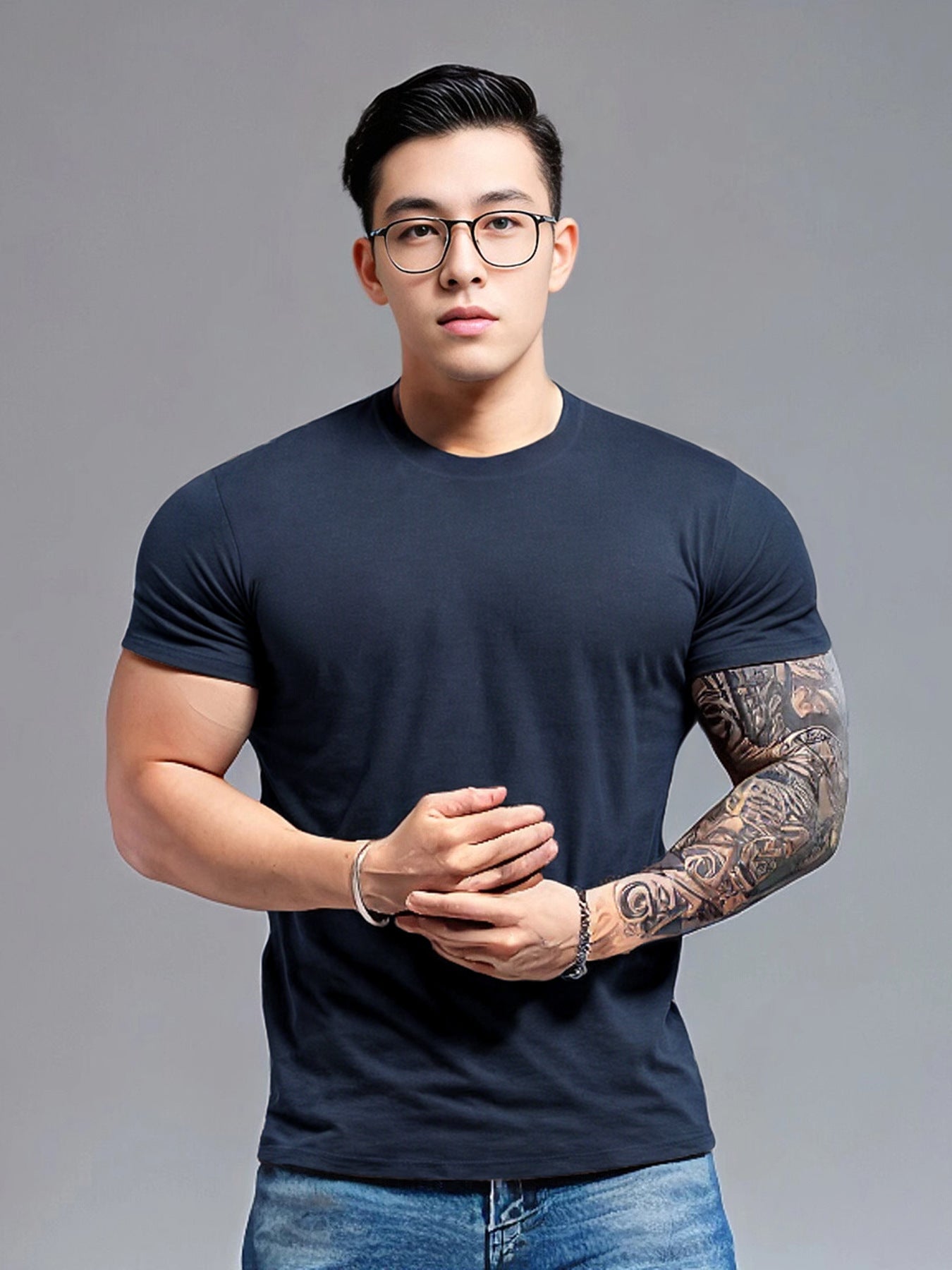 Quick-drying Breathable Solid Color Short-sleeved T-shirt