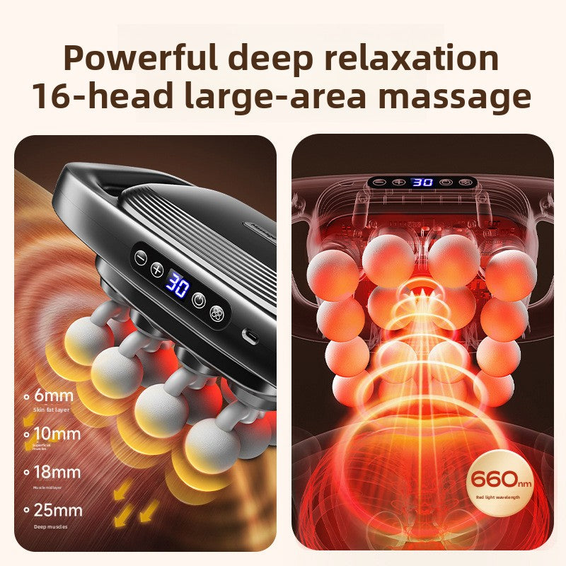Fascia gun with multiple heads for back and waist relaxation