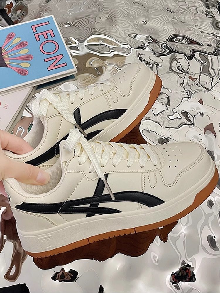 High-top sneakers with thick soles