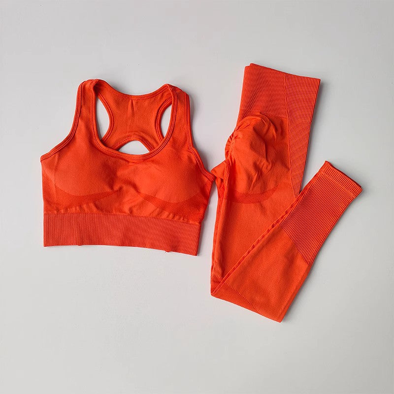 Seamless Sports Suit with Built-In Bra