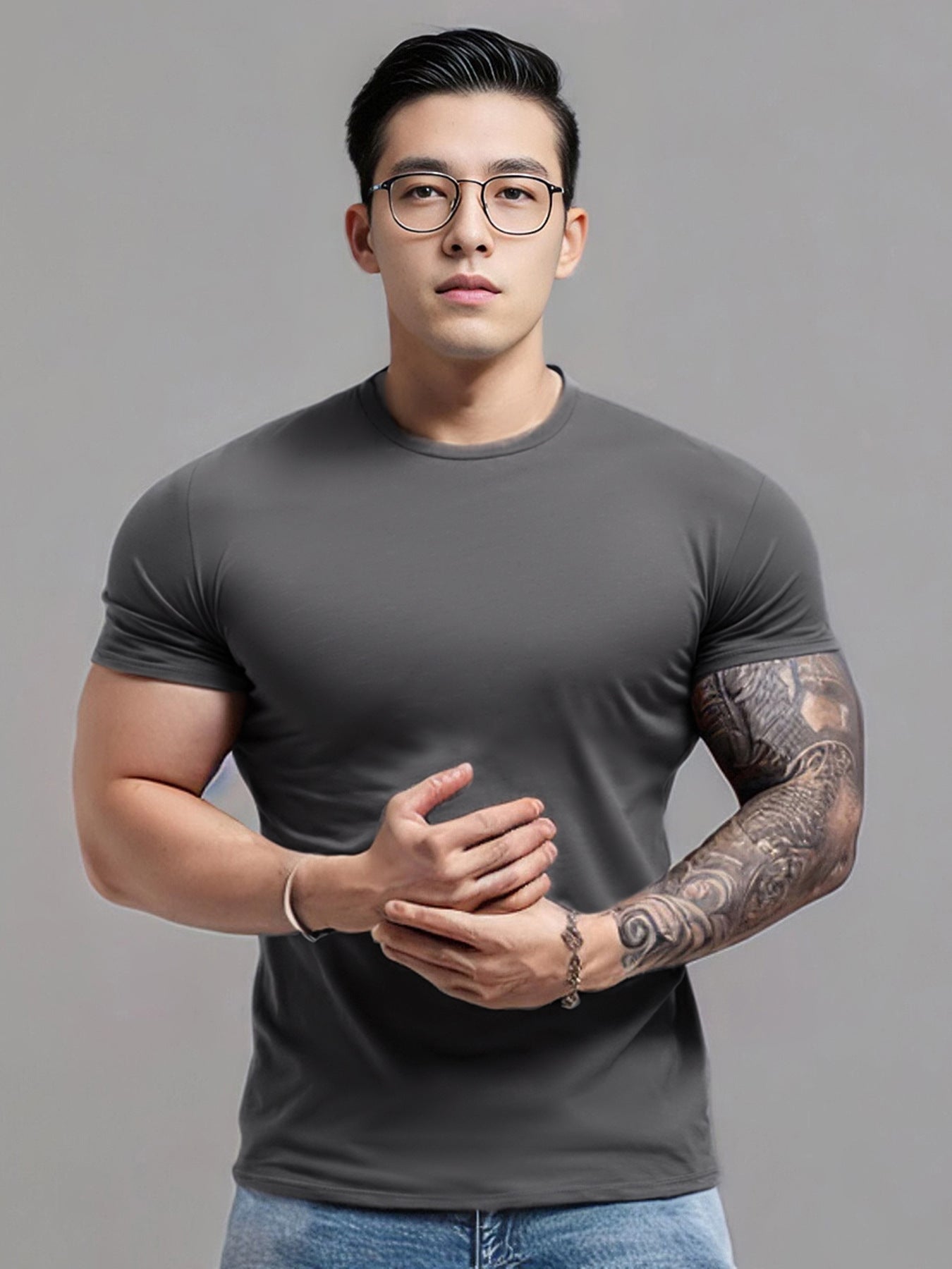 Quick-drying Breathable Solid Color Short-sleeved T-shirt